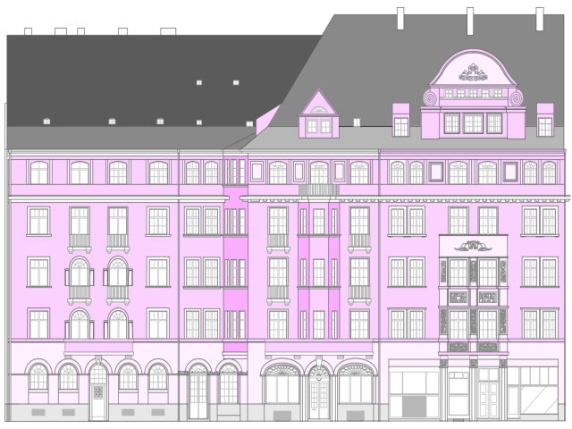 Fassadenzeichnung und Gebäudeaufmaß in Dresden, Bauantrag Ansichten